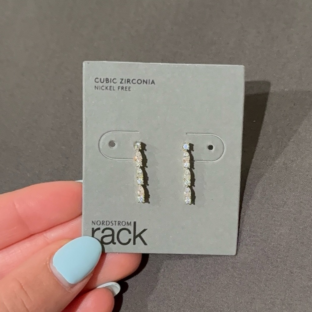 Nordstrom Silver Cubic Zirconia Drop Earrings